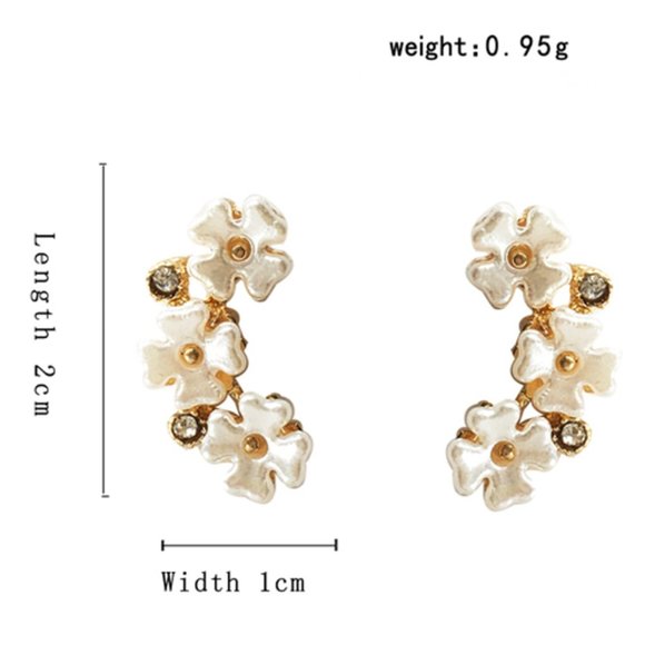 💙💕Last one Sterling Triple Flowers Earrings - Picture 7 of 9